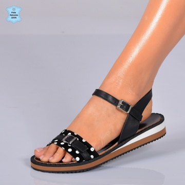 Sandale Dama Piele Naturala Minely 2 Negre- Need 4 Shoes