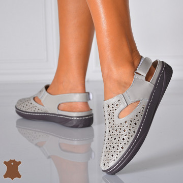 Sandale Dama Piele Naturala Patry Gri- Need 4 Shoes