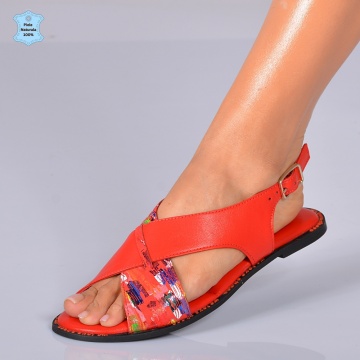 Sandale Dama Piele Naturala Synda Rosii- Need 4 Shoes