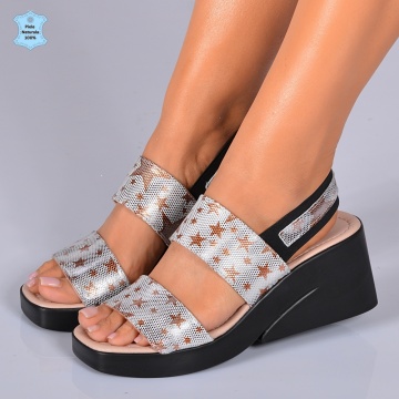 Sandale Piele Naturala Gemma 3 Argintii- Need 4 Shoes