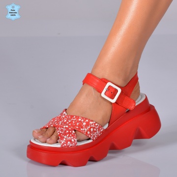 Sandale Piele Naturala Riena 2 Rosii- Need 4 Shoes