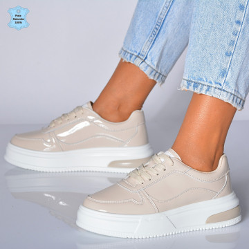Adidasi Dama Piele Naturala Amelya Bej- Need 4 Shoes