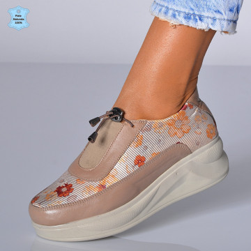 Adidasi Dama Piele Naturala Yza Bej- Need 4 Shoes