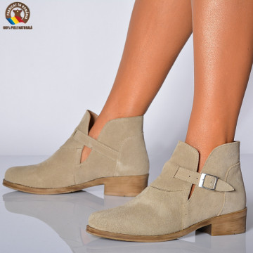 Botine Piele Naturala Eunis Bej- Need 4 Shoes