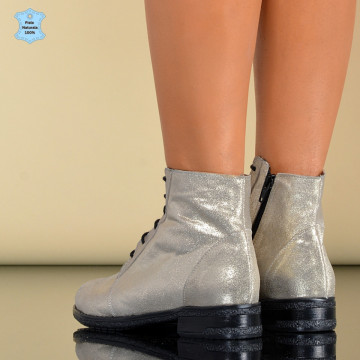Ghete Dama Piele Naturala Aura Aurii- Need 4 Shoes