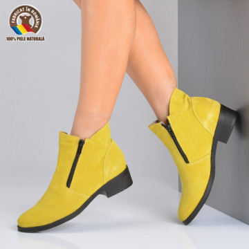 Ghete Dama Piele Naturala Bety 2 Galbene- Need 4 Shoes