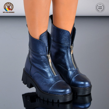 Ghete Dama Piele Naturala Floress Navy- Need 4 Shoes