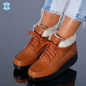 Ghete dama Piele Naturala Gesy Camel- Need 4 Shoes