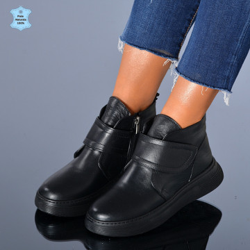 Ghete Dama Piele Naturala Marny 2 Negre- Need 4 Shoes