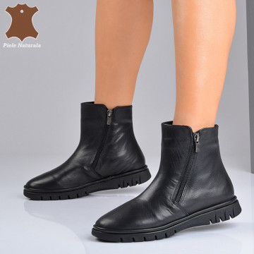 Ghete Dama Piele Naturala Samuel Negre- Need 4 Shoes