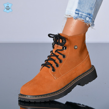 Ghete Dama Piele Naturala Zella Camel- Need 4 Shoes