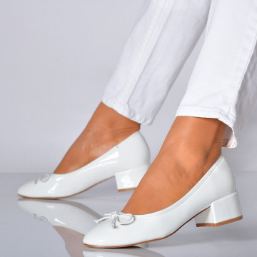 Pantofi Cu Toc Dama Odelina Albi- Need 4 Shoes