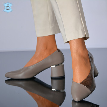 Pantofi Cu Toc Piele Naturala Divia Maro- Need 4 Shoes