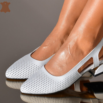 Pantofi Cu Toc Piele Naturala Giulia Albi- Need 4 Shoes