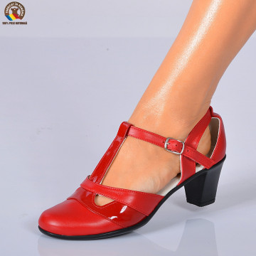 Pantofi Cu Toc Piele Naturala Texas Bordo - Need 4 Shoes