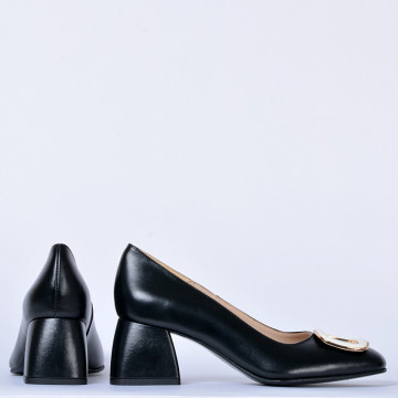Pantofi Cu Toc Piele Naturala Viola Negri- Need 4 Shoes