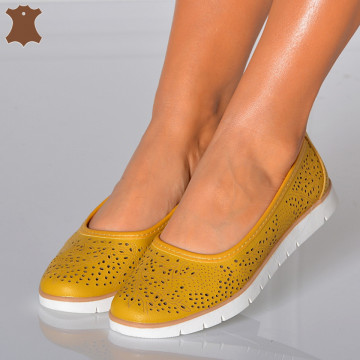 Pantofi Dama Piele Naturala Giana Mustar- Need 4 Shoes