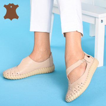 Pantofi Dama Piele Naturala Holt Bej- Need 4 Shoes