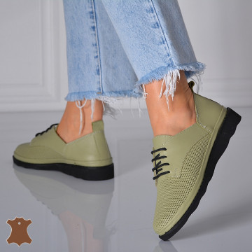 Pantofi Dama Piele Naturala Zelem Olive- Need 4 Shoes