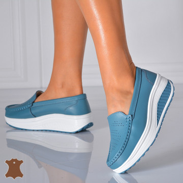 Pantofi Dama Piele Naturala Zena 2 Albastri- Need 4 Shoes - Need 4 Shoes