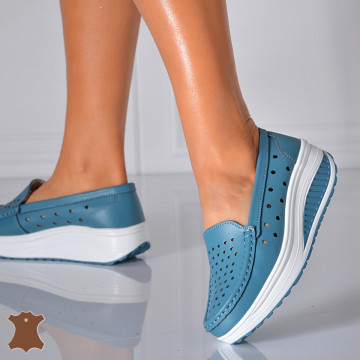 Pantofi Dama Piele Naturala Zena 3 Albastri- Need 4 Shoes - Need 4 Shoes