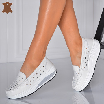 Pantofi Dama Piele Naturala Zena 3 Albi- Need 4 Shoes - Need 4 Shoes