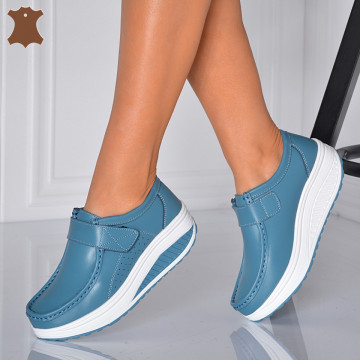 Pantofi Dama Piele Naturala Zena 6 Albastri- Need 4 Shoes