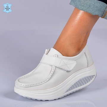 Pantofi Dama Piele Naturala Zena 8 Albi- Need 4 Shoes