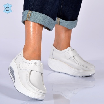 Pantofi Dama Piele Naturala Zena 8 Albi- Need 4 Shoes