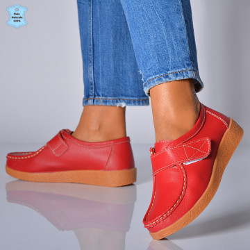 Pantofi Dama Piele Naturala Zora 4 Rosii- Need 4 Shoes