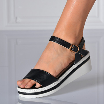 Sandale Cu Platforma Asme Negre- Need 4 Shoes
