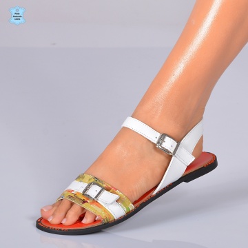 Sandale Dama Piele Naturala Mariana Albe- Need 4 Shoes