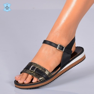 Sandale Dama Piele Naturala Minely 3 Negre- Need 4 Shoes