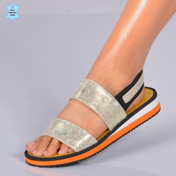 Sandale Dama Piele Naturala Ruby 2 Aurii- Need 4 Shoes