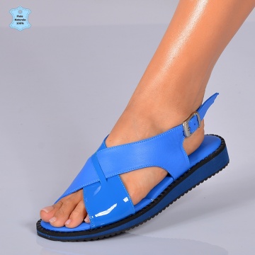Sandale Dama Piele Naturala Synda Albastre- Need 4 Shoes