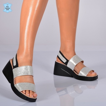 Sandale Piele Naturala Gema 2 Argintii- Need 4 Shoes