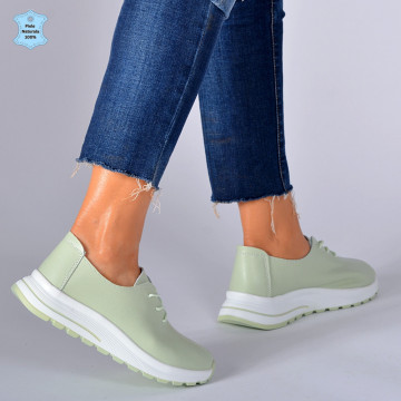Adidasi Dama Piele Naturala Roua Verzi- Need 4 Shoes