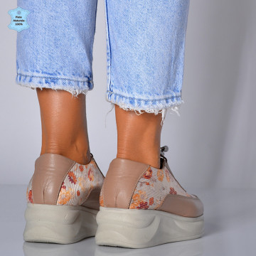 Adidasi Dama Piele Naturala Yza Bej- Need 4 Shoes