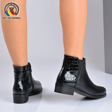 Botine Piele Naturala Mirela Negre- Need 4 Shoes