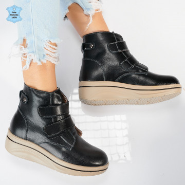 Ghete Dama Imblanite Piele Naturala Omar Negre- Need 4 Shoes