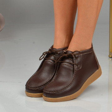 Ghete Dama Imblanite Piele Naturala Zora 2 Brown - Need 4 Shoes