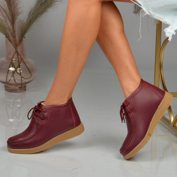 Ghete Dama Imblanite Piele Naturala Zora 2 Wine - Need 4 Shoes