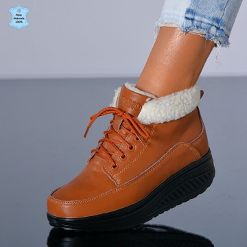 Ghete dama Piele Naturala Gesy Camel- Need 4 Shoes