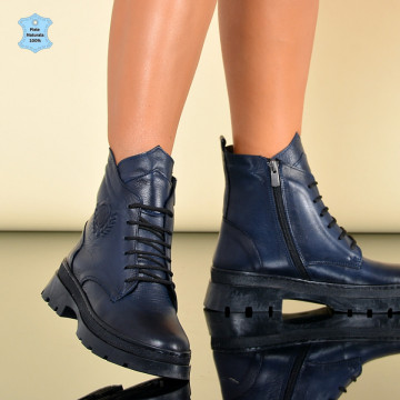 Ghete Dama Piele Naturala Marny 6 Navy- Need 4 Shoes