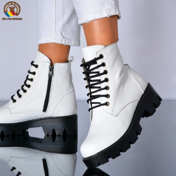 Ghete Dama Piele Naturala Maryn Albe- Need 4 Shoes