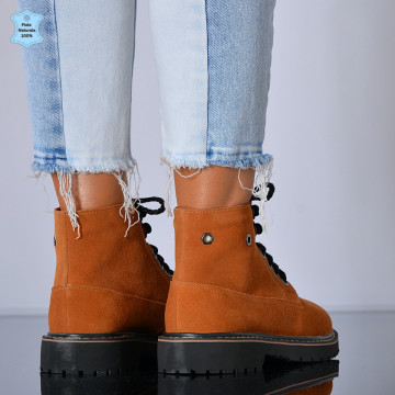 Ghete Dama Piele Naturala Zella Camel- Need 4 Shoes