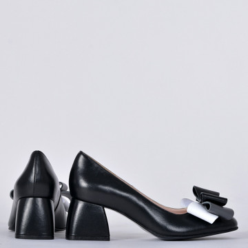 Pantofi Cu Toc Piele Naturala Arabella Negri- Need 4 Shoes