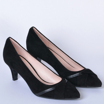 Pantofi Cu Toc Piele Naturala Denise 2 Negri- Need 4 Shoes