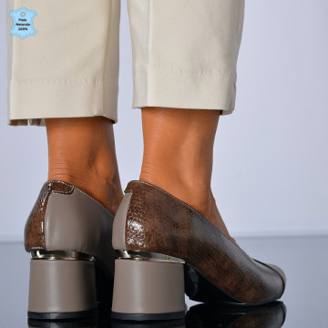 Pantofi Cu Toc Piele Naturala Divia Maro- Need 4 Shoes