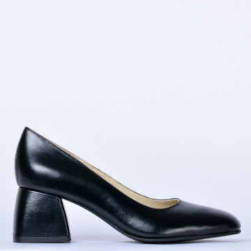 Pantofi Cu Toc Piele Naturala Idris Negri- Need 4 Shoes